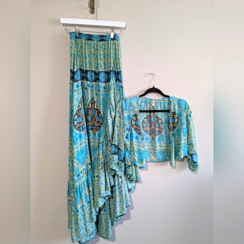 Spell Aloha Fox Gown Altered To Skirt And Crop Top size XS - Picture 1 of 15